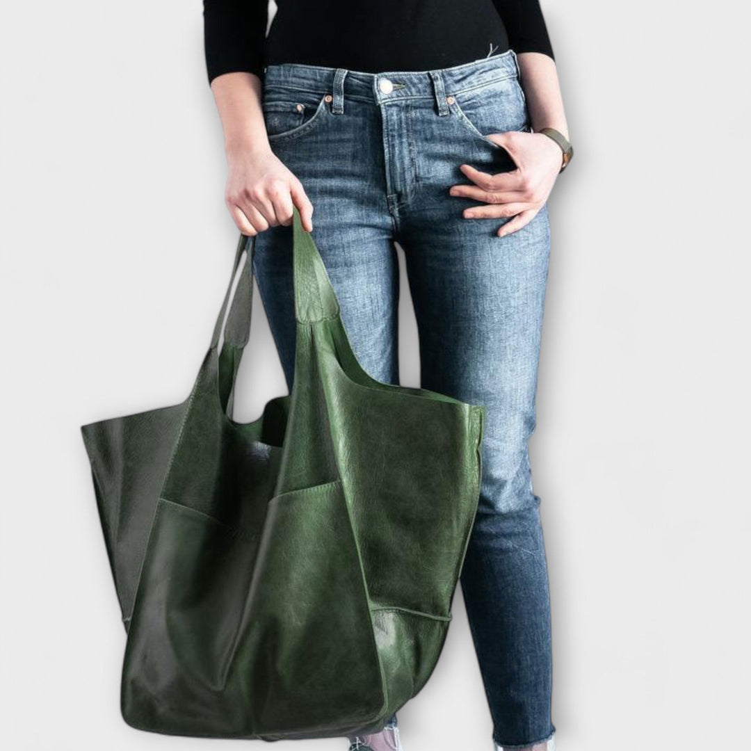 Sigrid Everyday Bag in khaki photographed outdoors in natural lighting