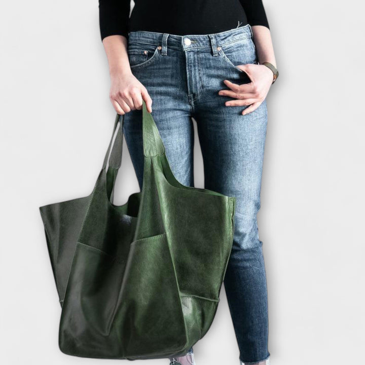 Sigrid Everyday Bag in khaki photographed outdoors in natural lighting