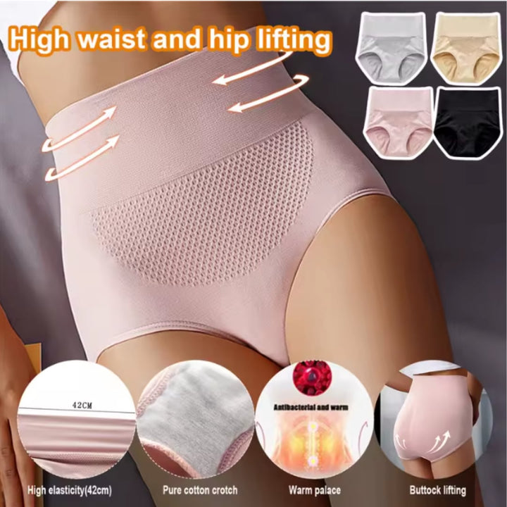 Detail shot of waistband on high-waist shaping underwear in beige highlighting soft elastic edge
