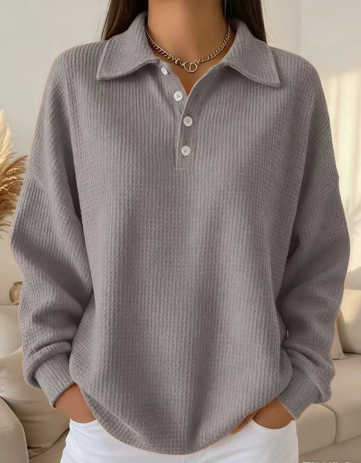 Sky textured polo sweater shown in multiple color options including white, orange, gray, and black