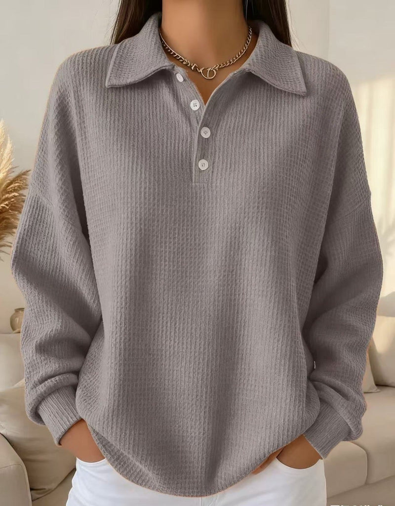 Sky textured polo sweater shown in multiple color options including white, orange, gray, and black