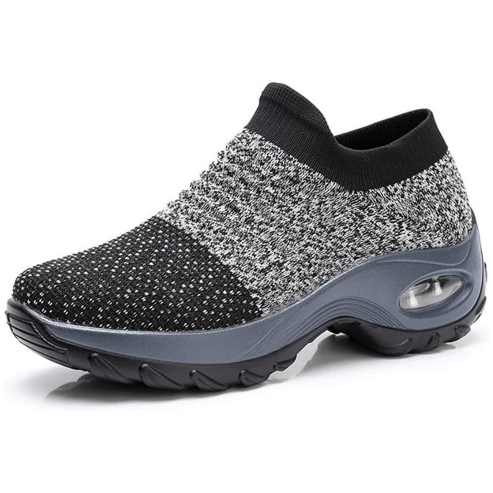 Solange women's arch support shoes in gray colorway, side profile view