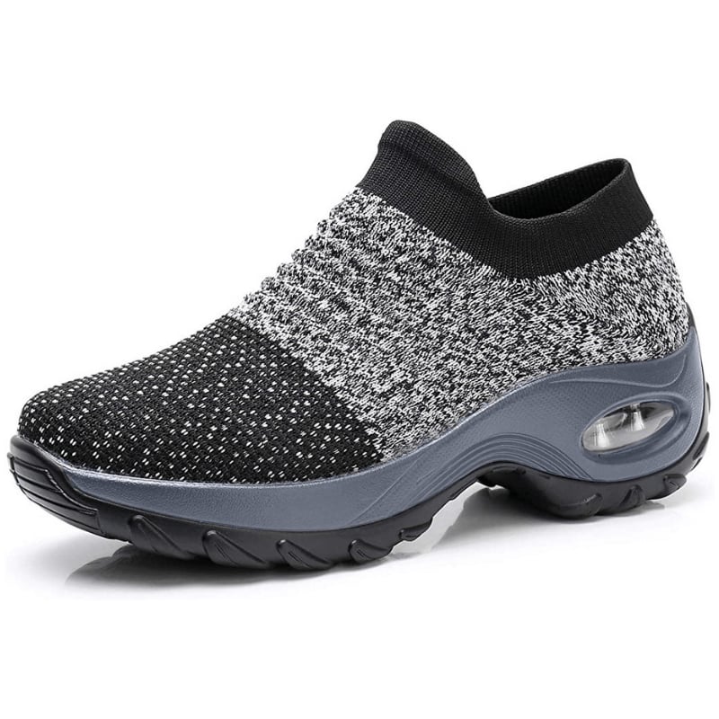 Solange women's arch support shoes in gray colorway, side profile view