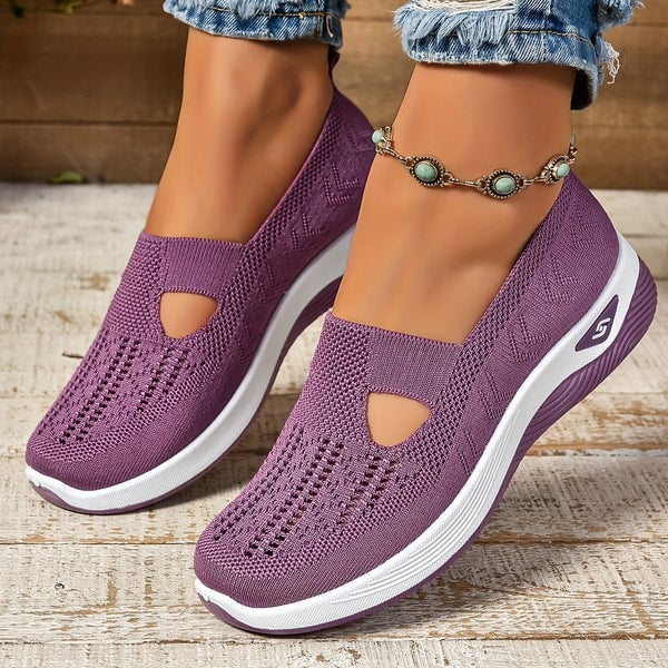 Soleil slip-on shoes in green colorway shown from above on a flat surface