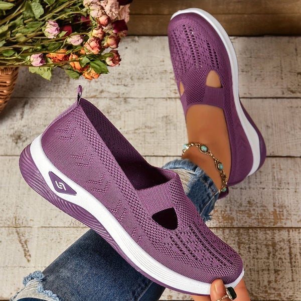 Woman wearing Soleil slip-on shoes with casual everyday outfit showing versatile styling