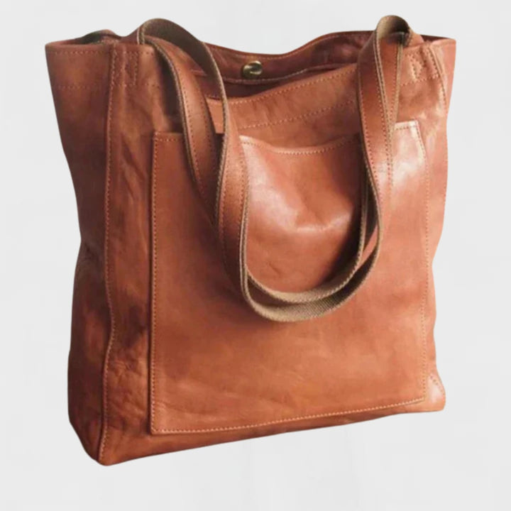 Solveig robust tote bag in brown with minimalist design and comfortable shoulder straps
