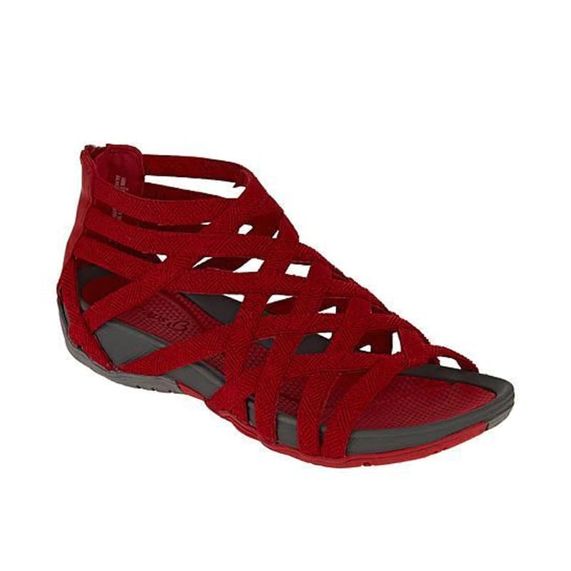 Women's orthopedic adjustable sandals in black with cushioned sole and classic straps
