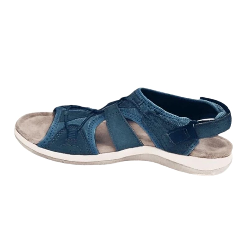 Pair of women's orthopedic sandals showing non-slip outsole texture
