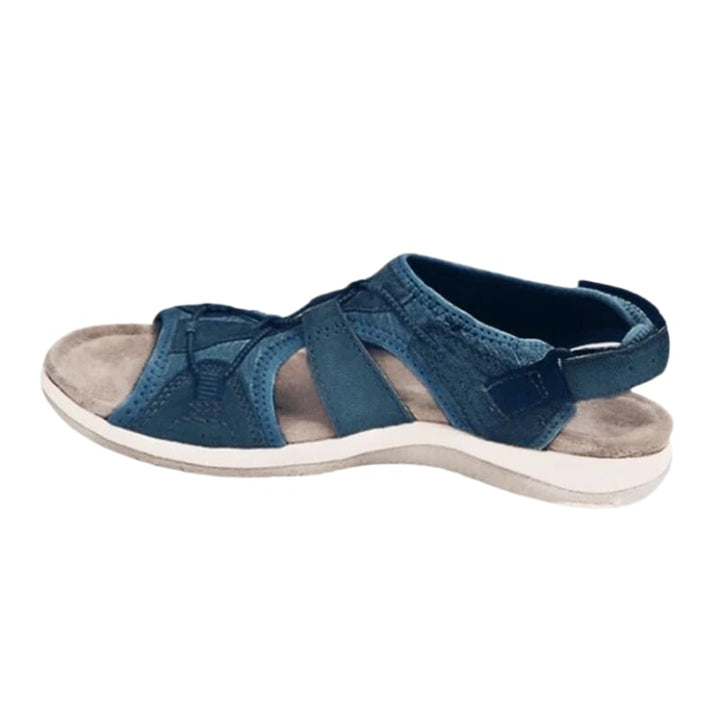 Pair of women's orthopedic sandals showing non-slip outsole texture