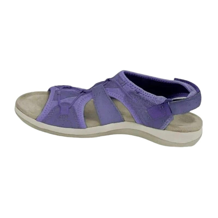 Women wearing orthopedic sandals on a sunny summer walk