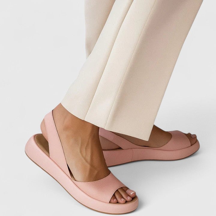 Sunny open toe slingback sandal in pink, front view
