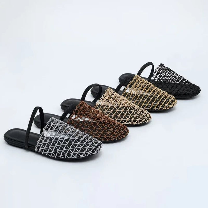 Suzette women's sandal in black with breathable mesh upper, front view