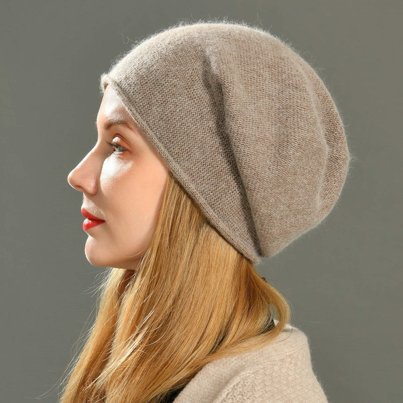 Sylvaine relaxed fit casual beanie in off-white with a slouchy silhouette