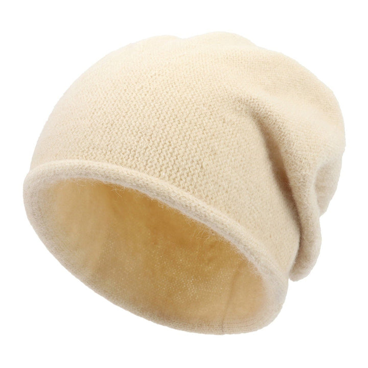 Sylvaine casual beanie tucked inside a travel bag demonstrating its compact size