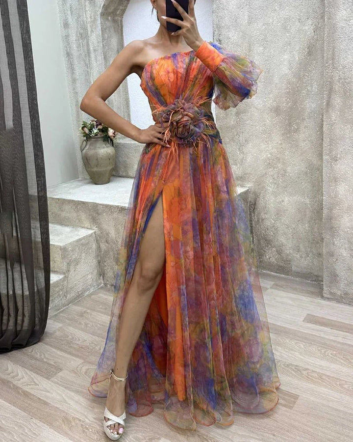 Side profile of the Tallulah wrap dress highlighting the wrap neckline and smooth drape