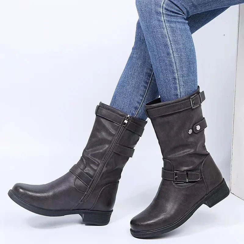 Close-up of orthopedic ankle boot sole showing shock-absorbing construction and arch support design