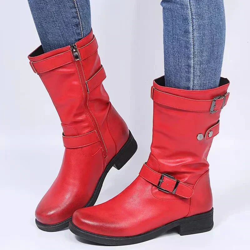 Orthopedic ankle boots in gray colorway displayed from side angle highlighting smooth contoured shape