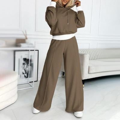 Side profile view of the Thalia Cozy Hoodie Set showing the relaxed oversized hoodie fit