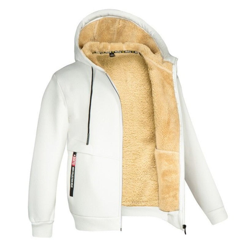Close-up of the Sherpa lining interior of the ThermaCore Insulated Jacket for warmth detail