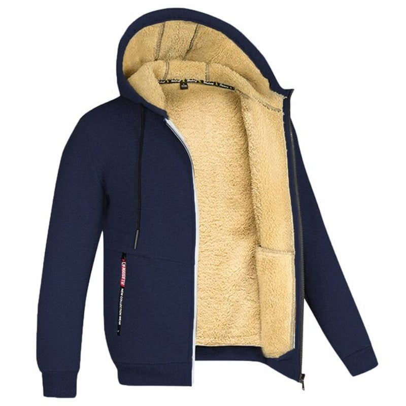 ThermaCore Insulated Jacket in navy blue showing full-length front view