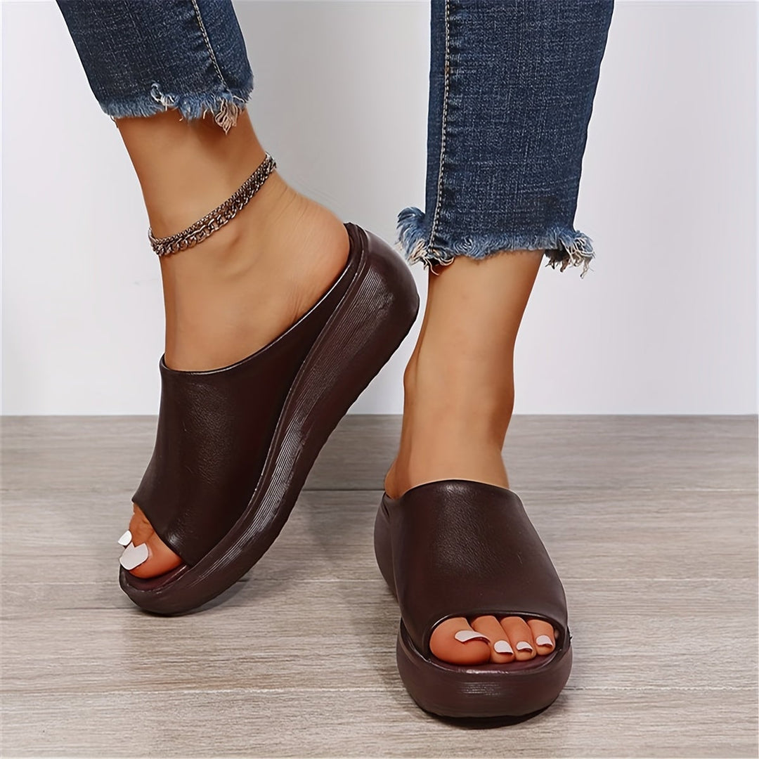 Valentina sandals in dark brown, side profile view highlighting minimalist silhouette