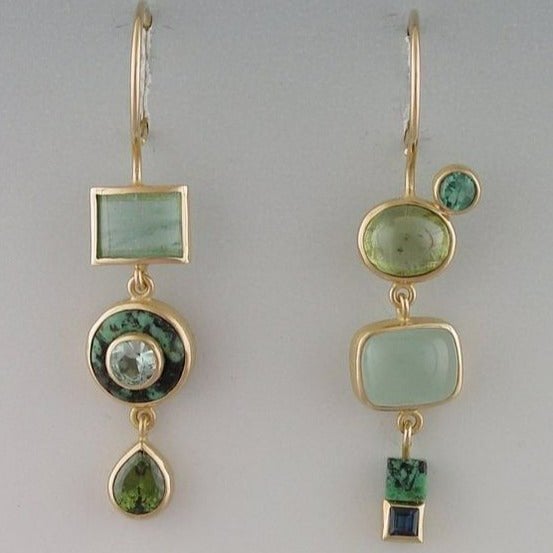 Verdora vintage green earrings with an elegant classic design, shown in a rich vintage green hue