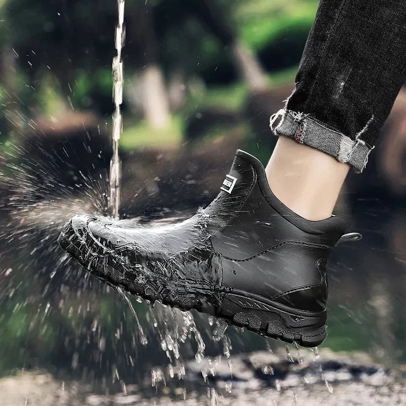 Close-up of Canyon rain boot sole showing supportive tread detail