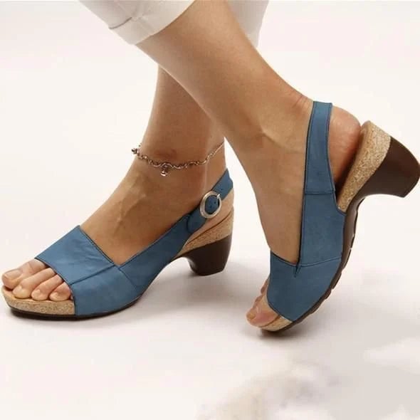 Overhead flat-lay of Vivian slingback sandals in multiple color options