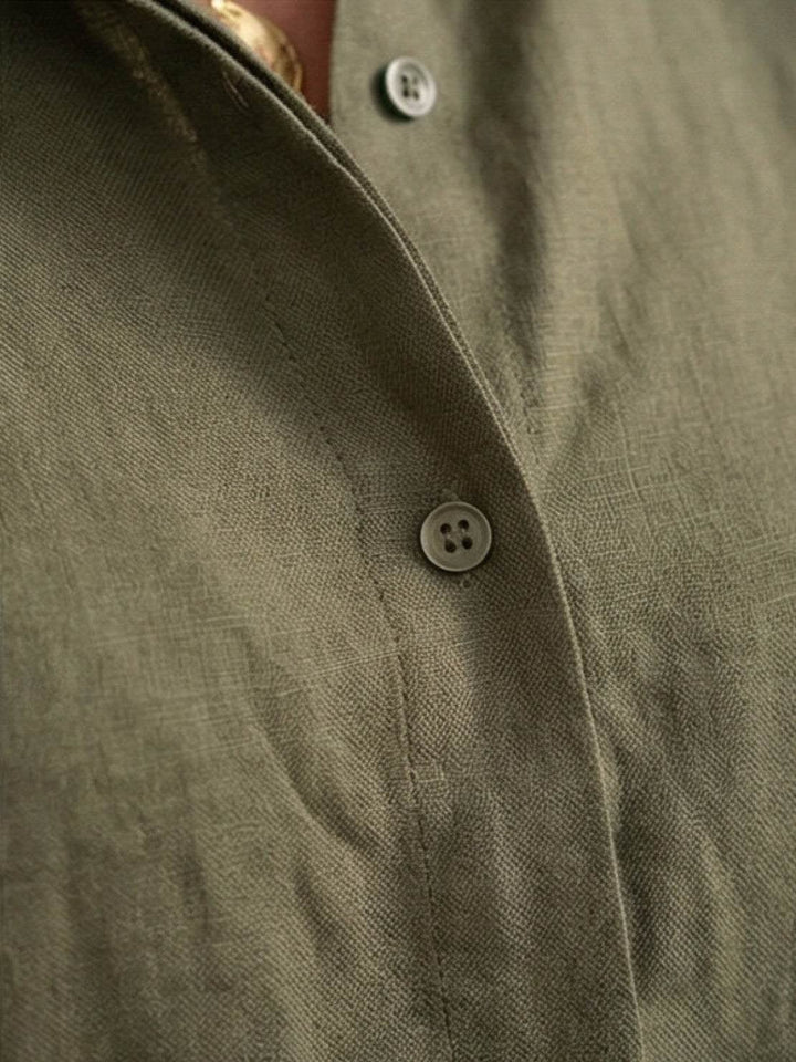 Vivian army green set flat lay on a neutral background