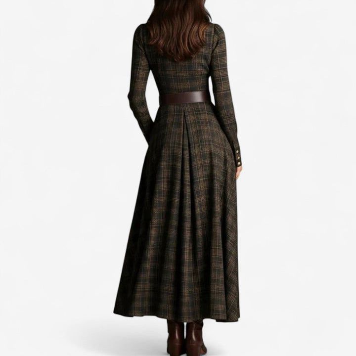 Styled flat lay or additional detail shot of the Willow maxi dress in brown