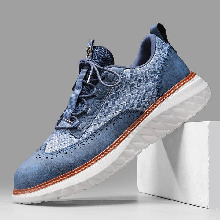 Ridge sneakers in blue colorway shown from a front three-quarter angle on a clean background
