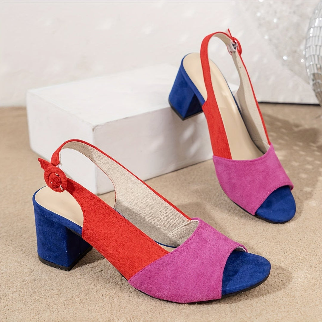 Apricot colorblock slingback heels from the Winifred collection by Florimay