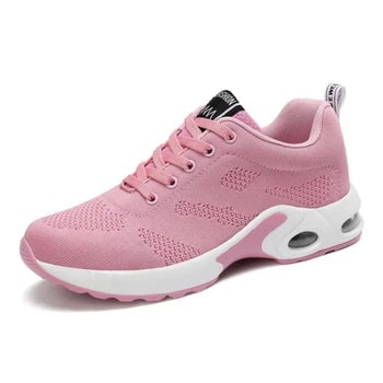 Winifred women's arch support shoes in pink, top-down view highlighting memory foam insole
