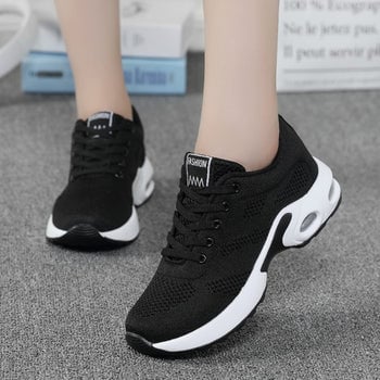 Model wearing Winifred women's arch support shoes in black with casual everyday outfit