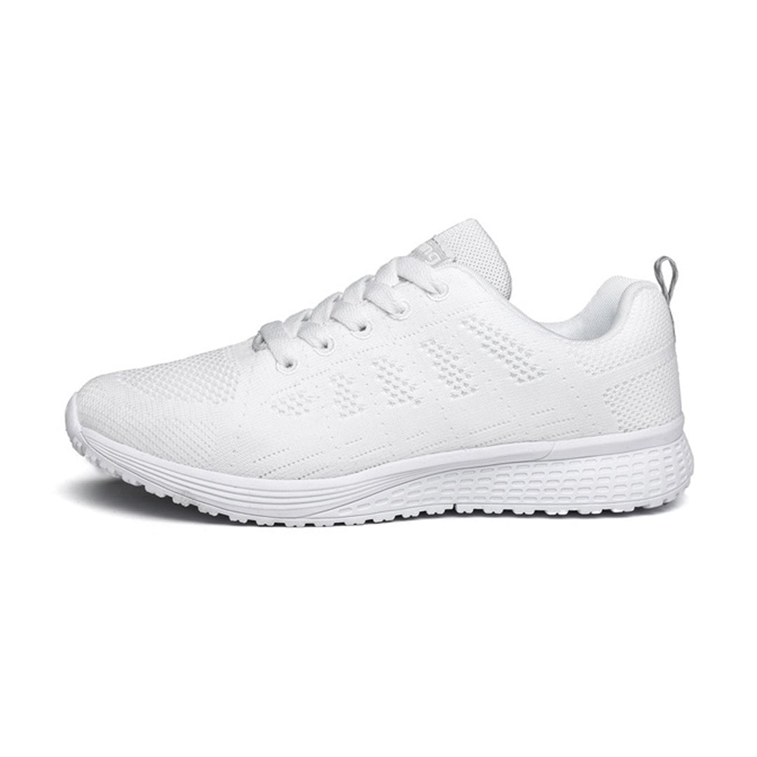 Winslow women's arch support shoes in white with ergonomic cushioned sole, side view