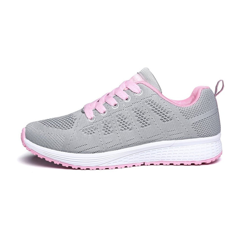 Winslow women's arch support shoes in gray pink showing breathable upper and flexible sole