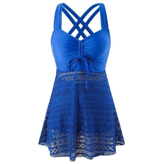 Side profile of the Winslow tankini highlighting supportive bust shaping and secure straps