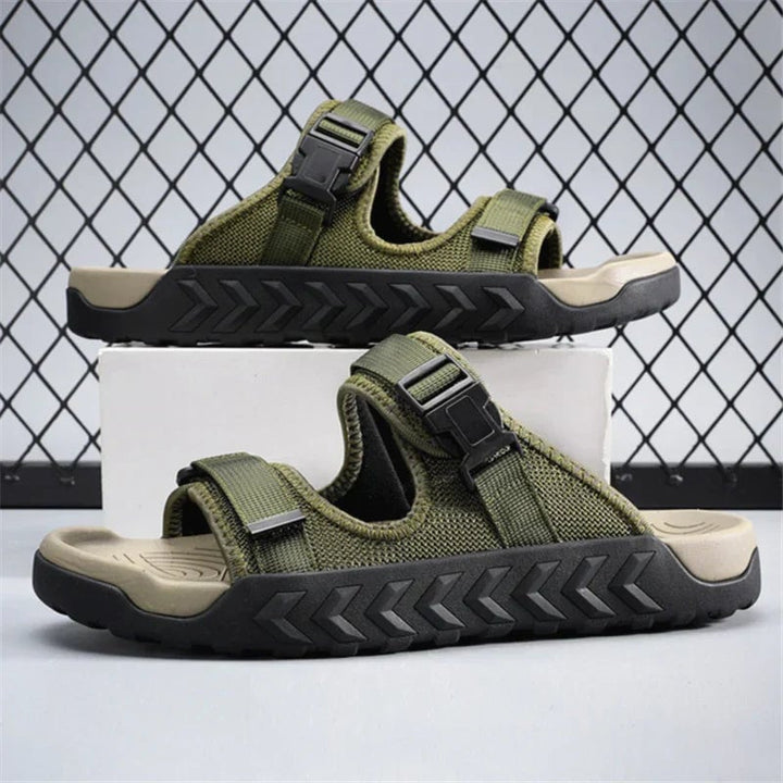 Wisteria women's sport slides in black, front view showing ventilated upper and cushioned sole
