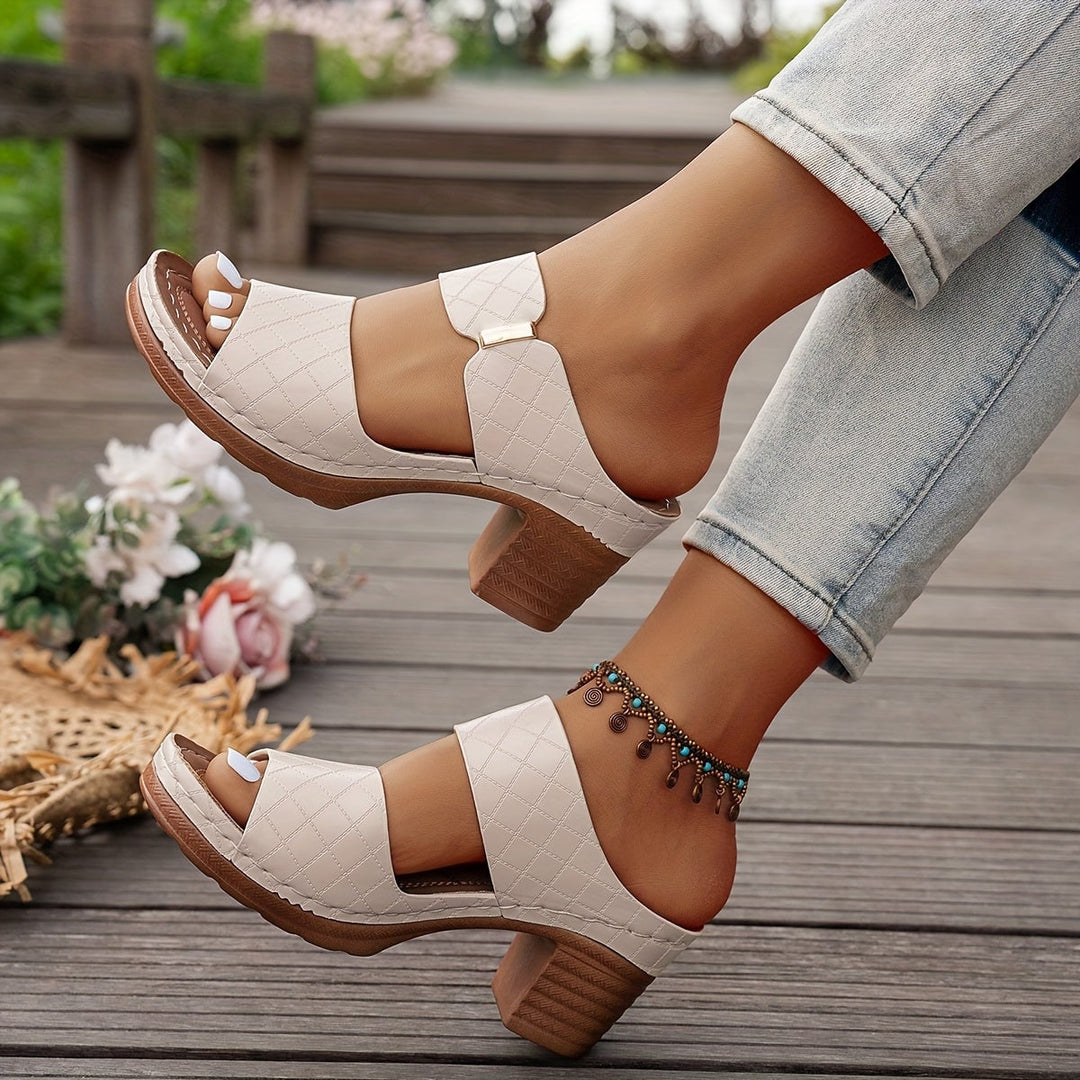 Zelda women's sandal in gray, front view showing refined design