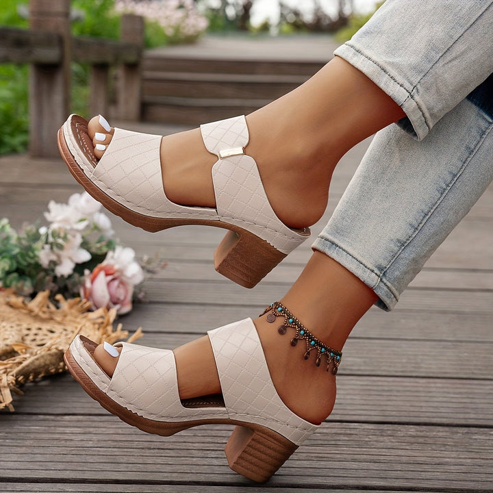 Zelda women's sandal in gray, front view showing refined design