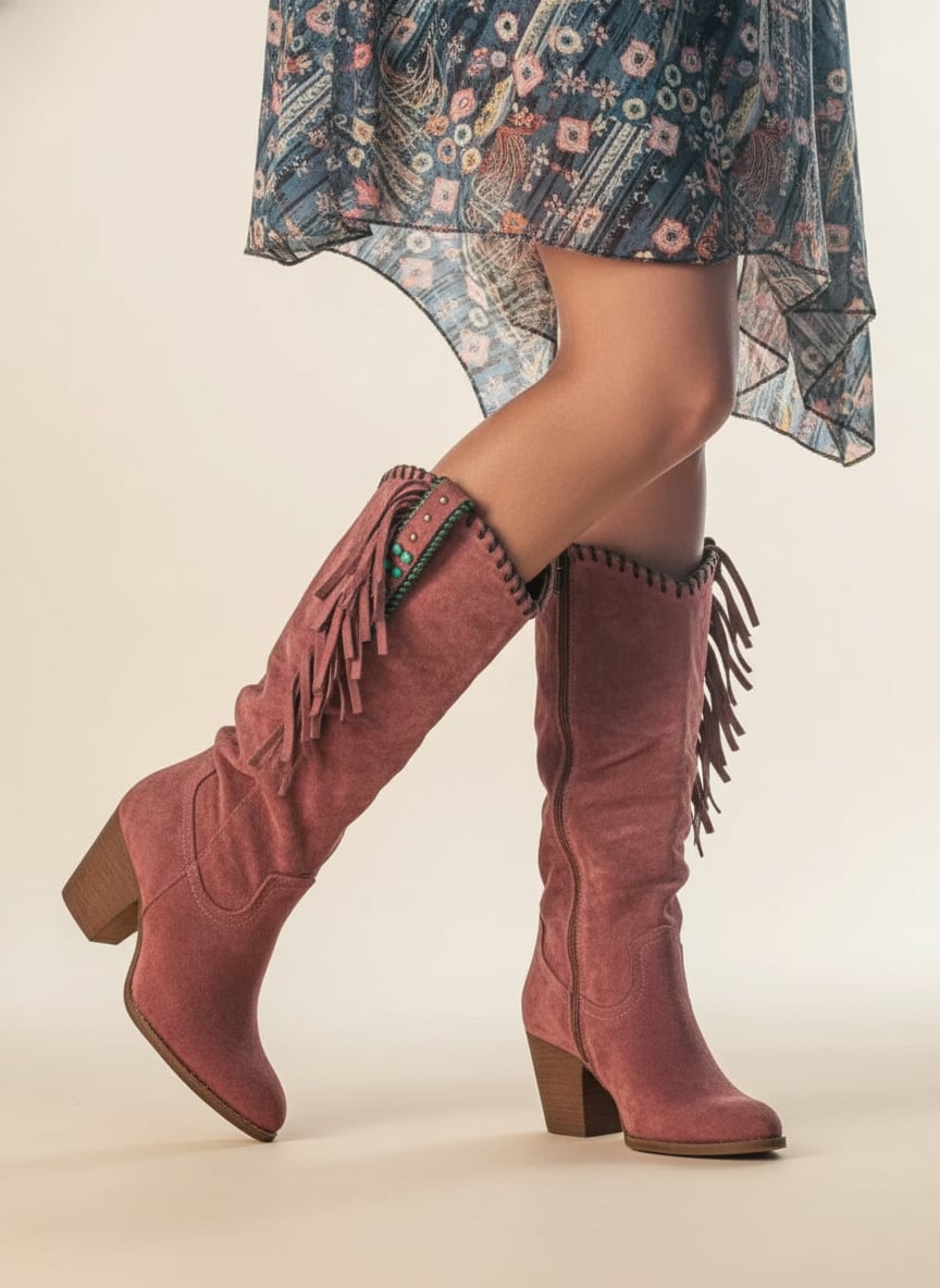 Women's Zoey orthopedic boot in a warm neutral tone, showing full side profile with supportive sole and feminine silhouette