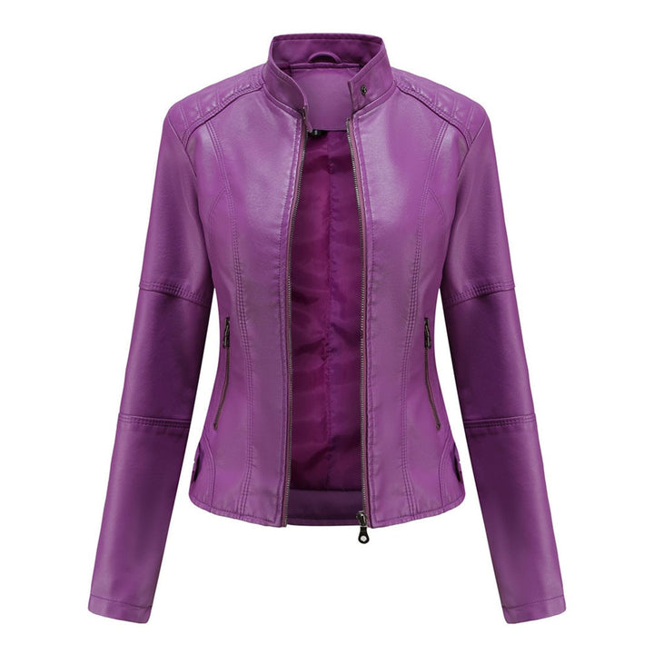 Zyra jacket in red displayed on a model showing modern tailored fit