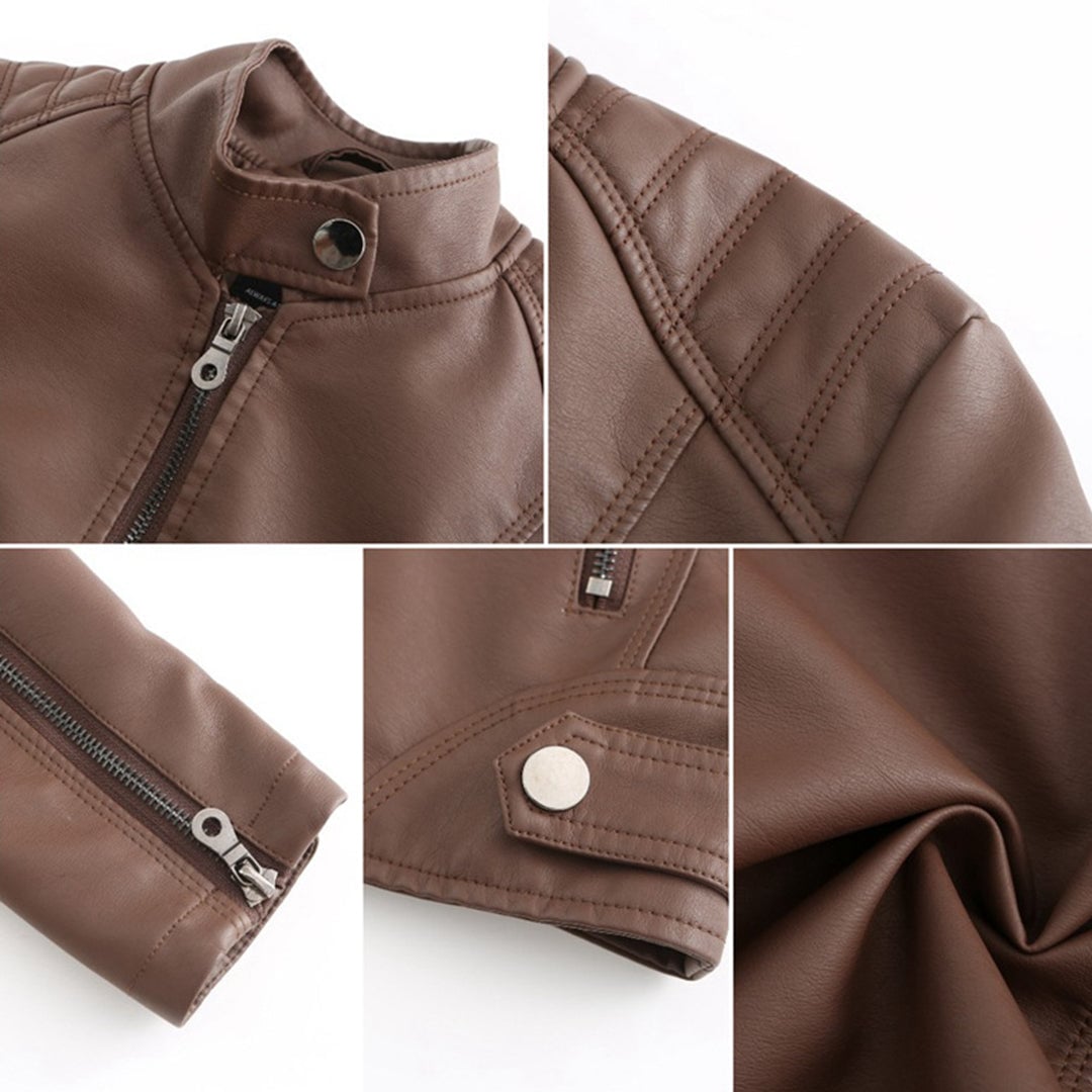 Close-up of breathable lining inside the Zyra sleek modern jacket