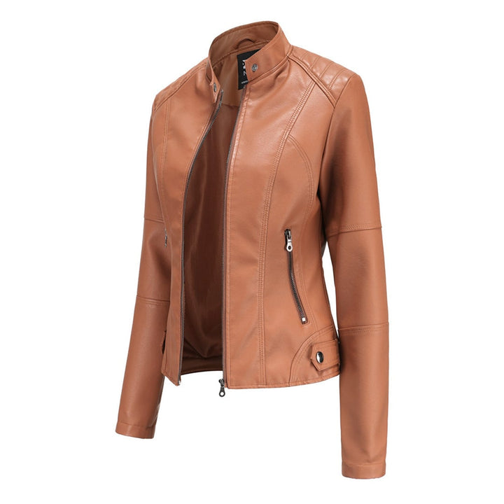Back view of the Zyra modern jacket showing clean structured silhouette