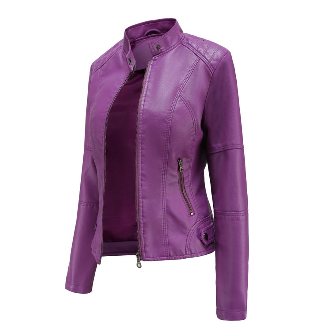 Flat lay of the Zyra jacket in brown showcasing overall design and finish